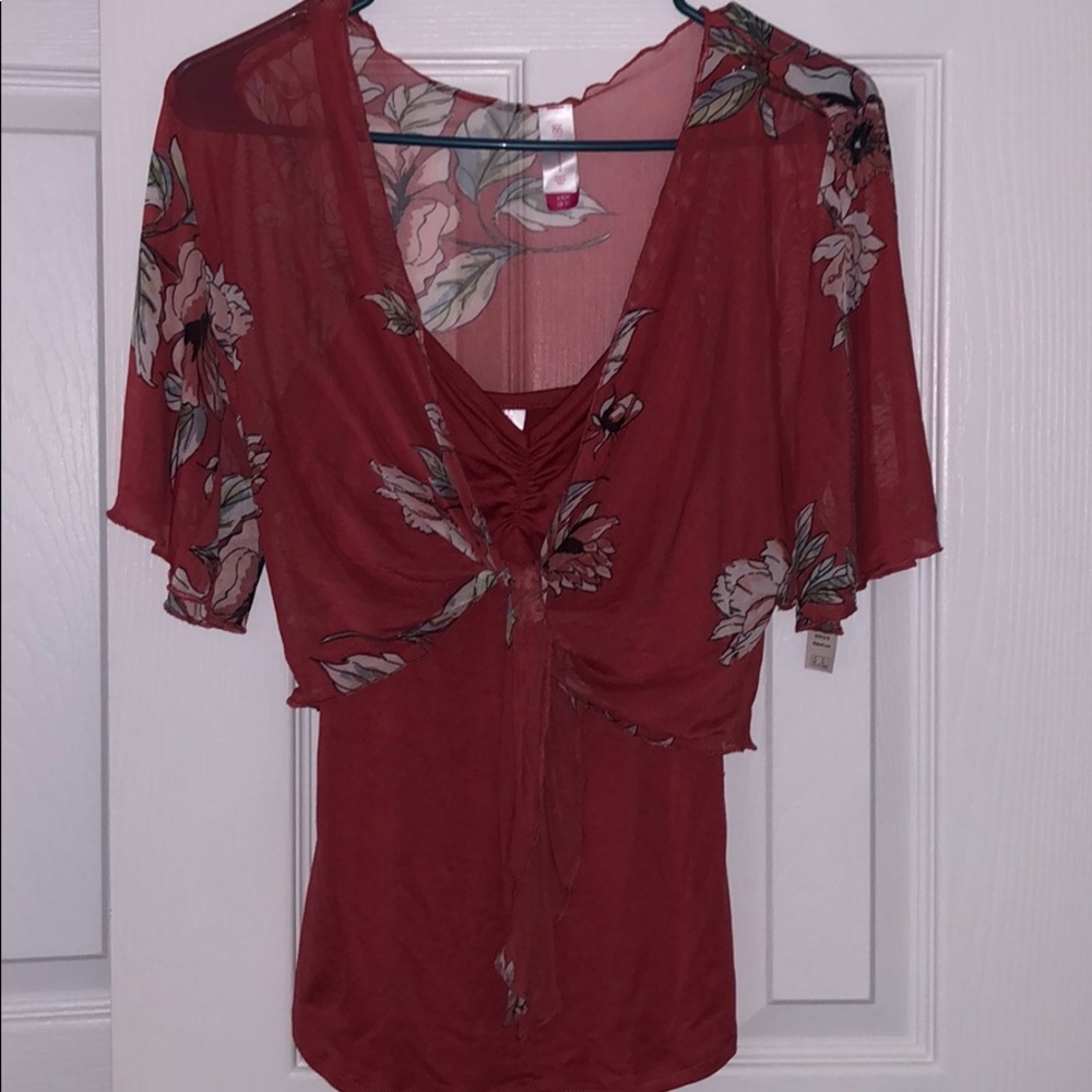 Brand new with tags coral & floral 2 pc top